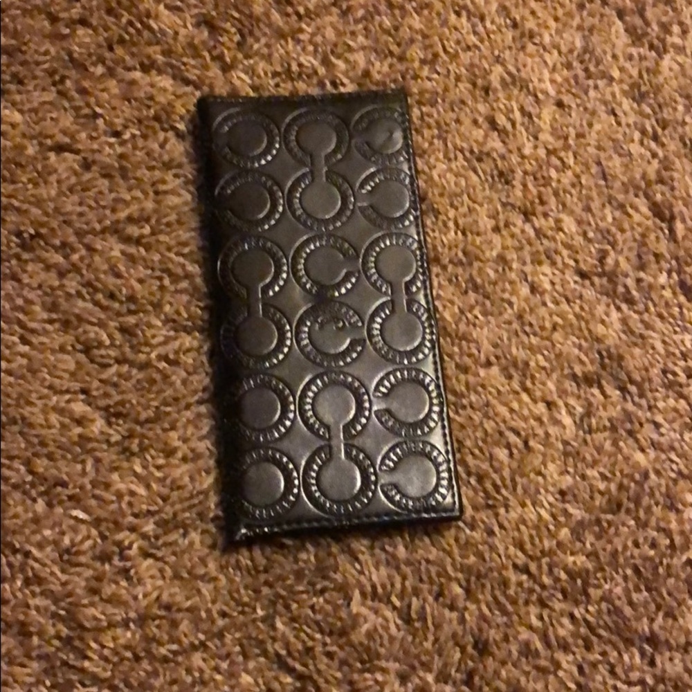 Coach check holder black great condition.
